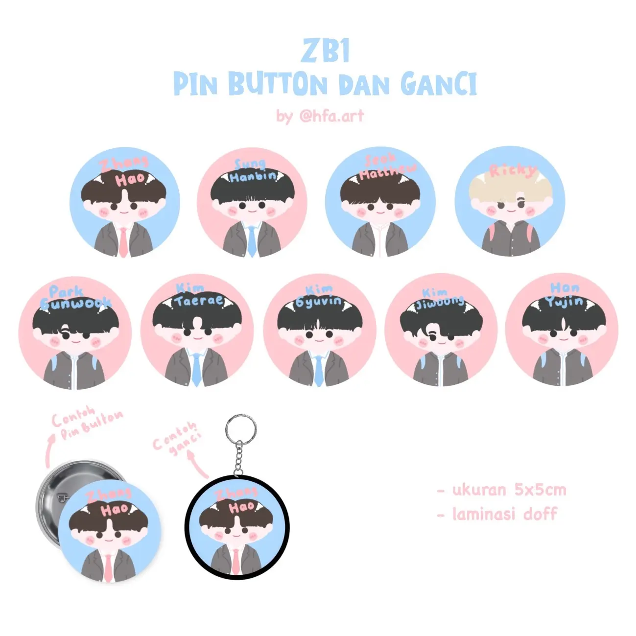 KPOP PIN BUTTON BOYS PLANET ZB1