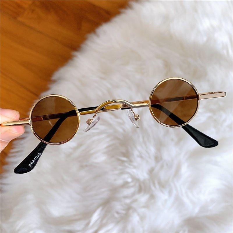 kính râm retro cho nam và nữ mini gọng tròn D43 4