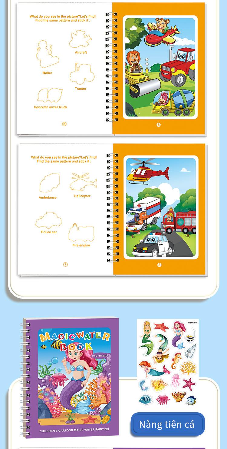 Product Introduction of Sách Vẽ Nước Cho Trẻ Em, Sách Vẽ Tranh Graffiti Nước Sạch, Sách Ảnh Nhãn Dán, Đồ Chơi Giáo Dục Cho Bé, Sách Vẽ Nước, Tiếng Anh 27