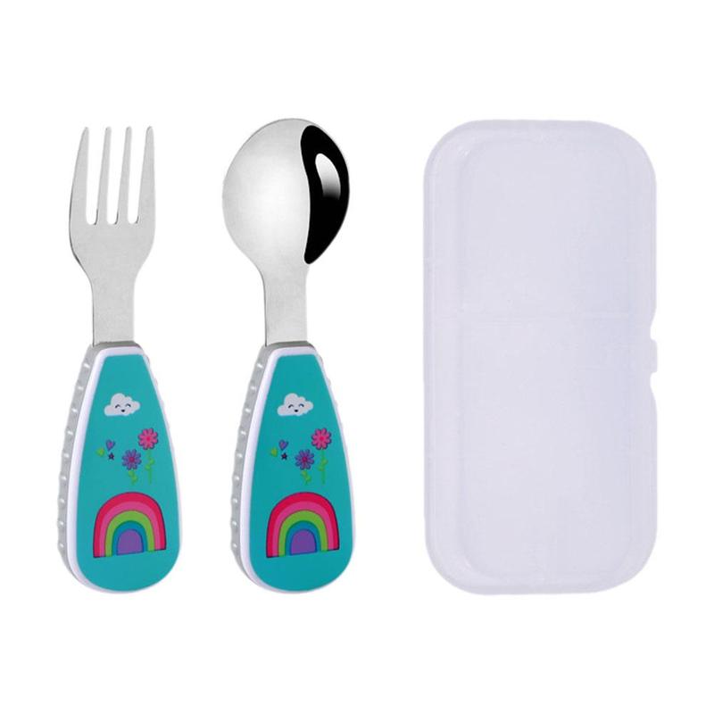Product Introduction of 1 Set Cute Tableware Food Training Spoon Dessert Spoon For Children Feeding Spoon Fork Baby U0F6 29