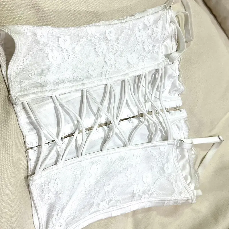 Áo hai dây corset ren có dây đan lưng co giãn (không mút ngực) Nữ Women đi picnic 5