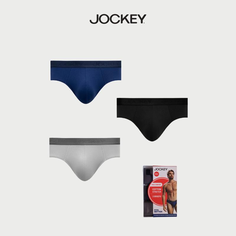 COMBO 3 Quần Lót Nam Jockey Cotton 4 Chiều Dáng Brief -  J4013 Sịp Menswear