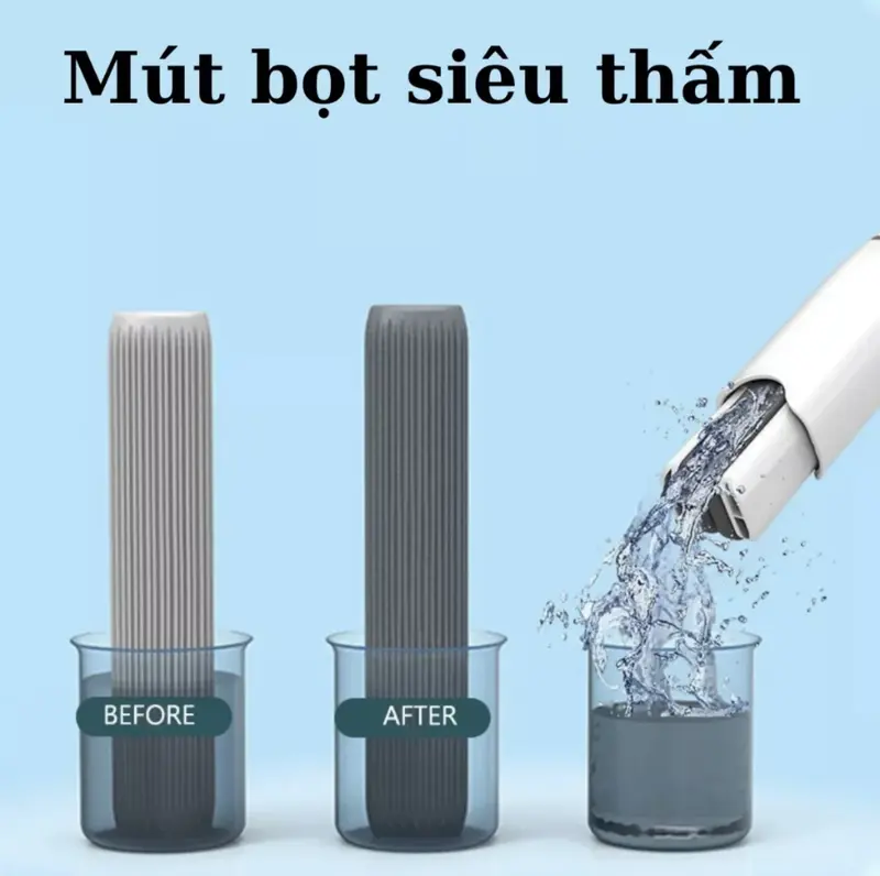 Cây Lau Chùi Tự Vắt Mini Tiện Lợi, Cây Lau Kính Ô Tô, Lau Bàn, Vệ Sinh Nhà Bếp, Phòng tắm, Sach Bóng, Không Vết Mờ Làm Sạch 6