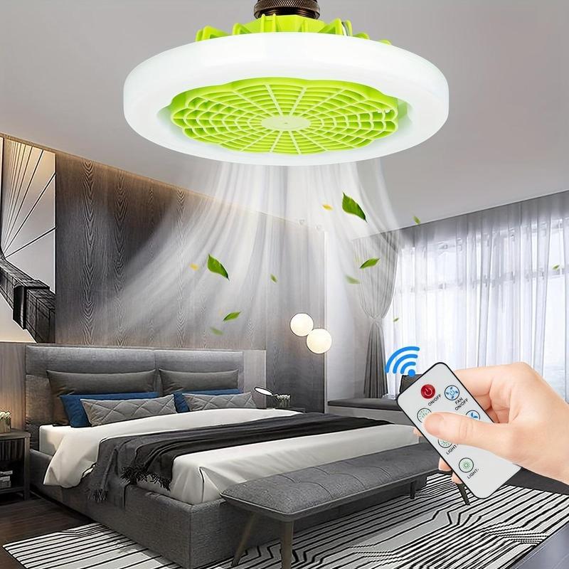 Product Introduction of E27 Ceiling Fan with Lamp, 3-speed LED Light Ceiling Fan with Remote Control, Modern Invisible Bladeless Ceiling Fan with Light, Suitable for Bedroom, Office 12