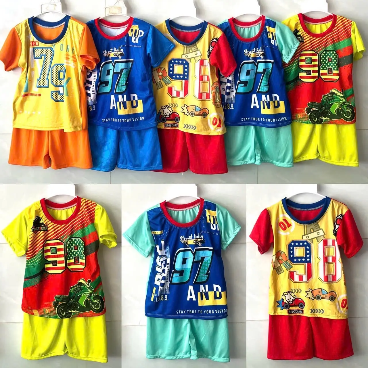 (12-17kg) sét 5 bộ thể thao tay đua in 3D cho bé