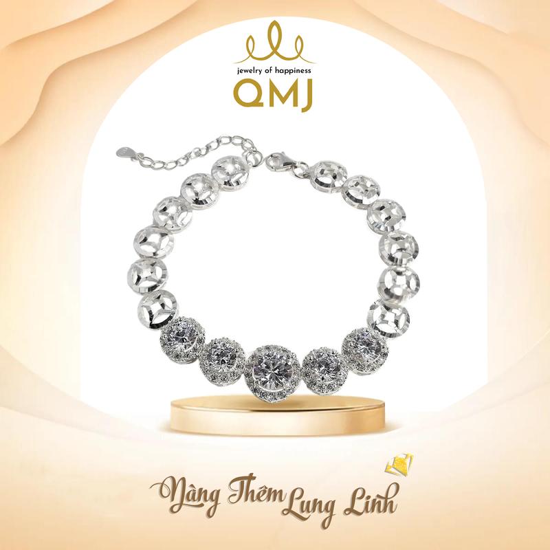 QMJ STORE NG - Q75 LẮC TAY KIM TIỀN TÀI LỘC KHÔNG XI KIM bạc 925 cao cấp nạm đá ổ xoàng vip thời trang phụ kiện trang sức bạc 925 cao cấp