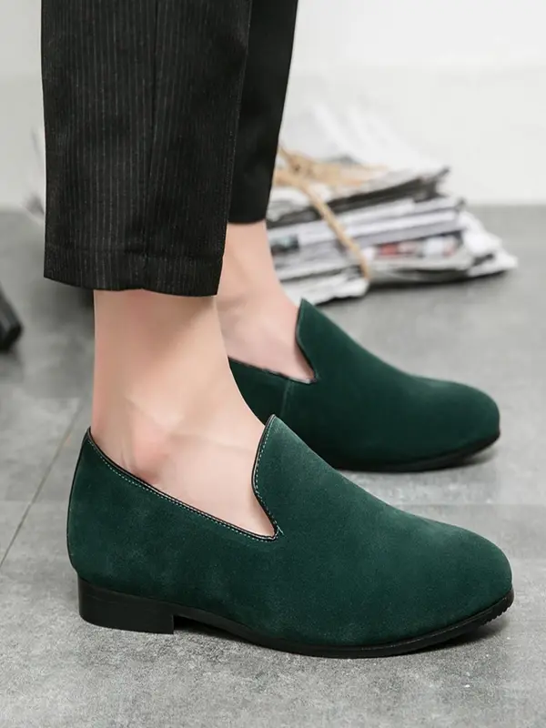 Men's Casual Plain Color Slip-on Loafers, Fashionable Comfortable Loafers for Daily Wear, Lightweight Breathable Shoes for All Seasons 7