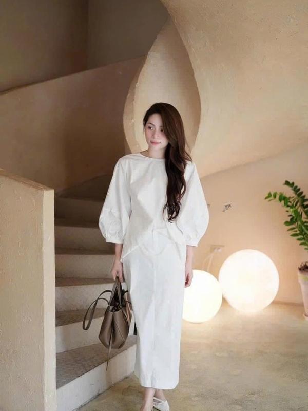 Set ( Áo + Chân Váy ) Áo Thô Tay Lửng Phối Chân Váy Dài Dành Cho Nữ By Trang Mun J1 2