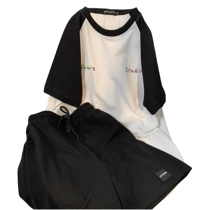 Thể Thao Quần Ngắn + Áo Phông Form Rộng Nữ thể thao năng động Sport Cotton Chạy Thun Đồng Tập Thể Dục Tập Gym set dep bodo nu both ethao đồ đũi nam nguyên bộ mùa hè boy phố bo