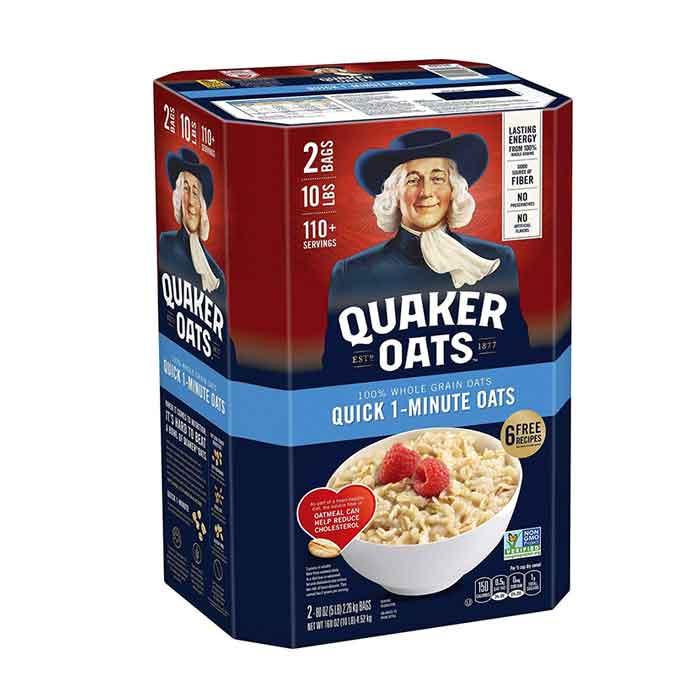  Yến mạch Mỹ Quaker Oats Quick 1 Minute Cán Vỡ Thùng 4,52kg 