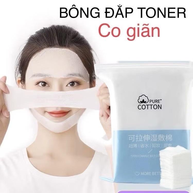 ￼Bông trang điểm miếng 200 miếng, bông đắp toner LOTION mask mỏng mịn co dãn