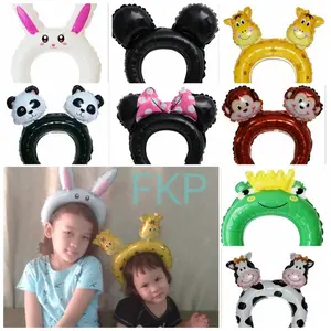 Fun Kids Party Balon Foil Bando Lucu / Balon Bando Hewan / Animal Head Band