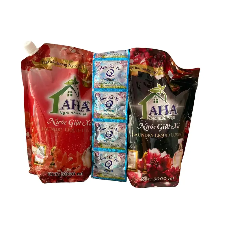 [MUA 2 TẶNG 1] Combo 2 túi nước giặt sinh học AHA hương nước hoa (tổng 6 lít nước giặt ) Tặng kèm dây xả quần áo đậm đặc 0