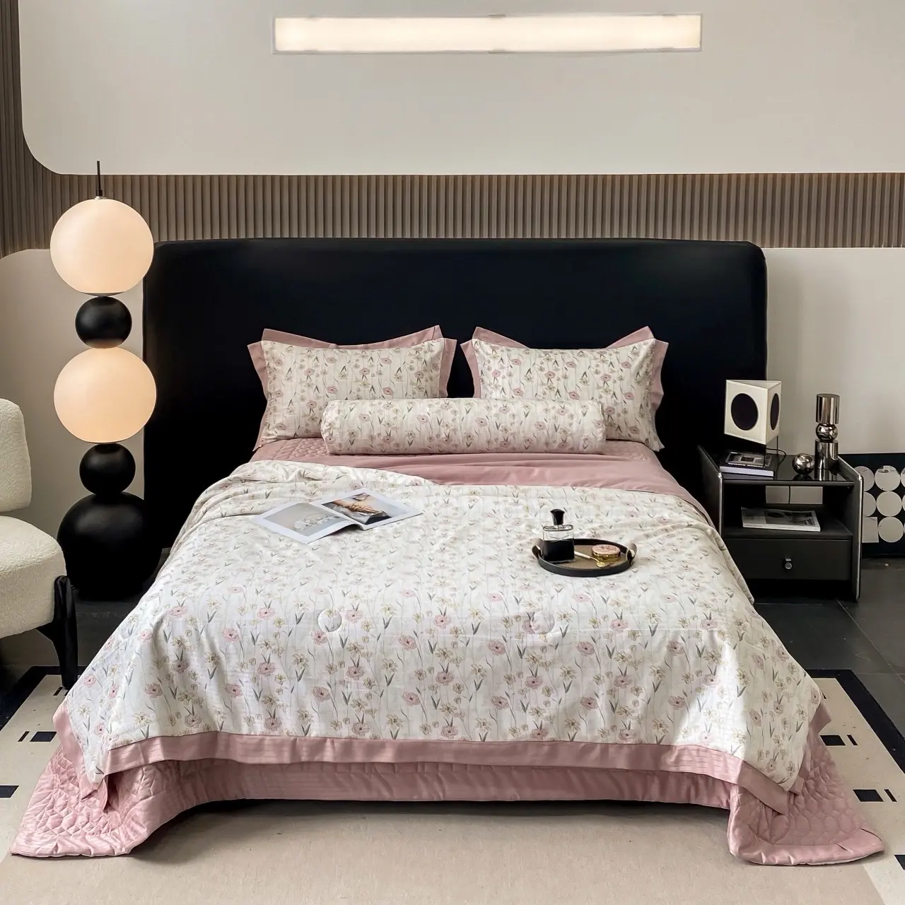 BỘ COTTON LỤA GA TRẦN BÔNG SET 5 món tặng ôm