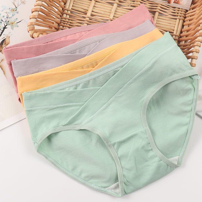 Pregnant Women's Underpants Low Waist Belly Support Pure Cotton Autumn and Winter Thin Middle and Late Pregnancy plus Size Postpartum Confinement Loose Pants 2