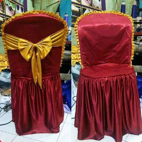 sarung kursi Napoli maroon gold