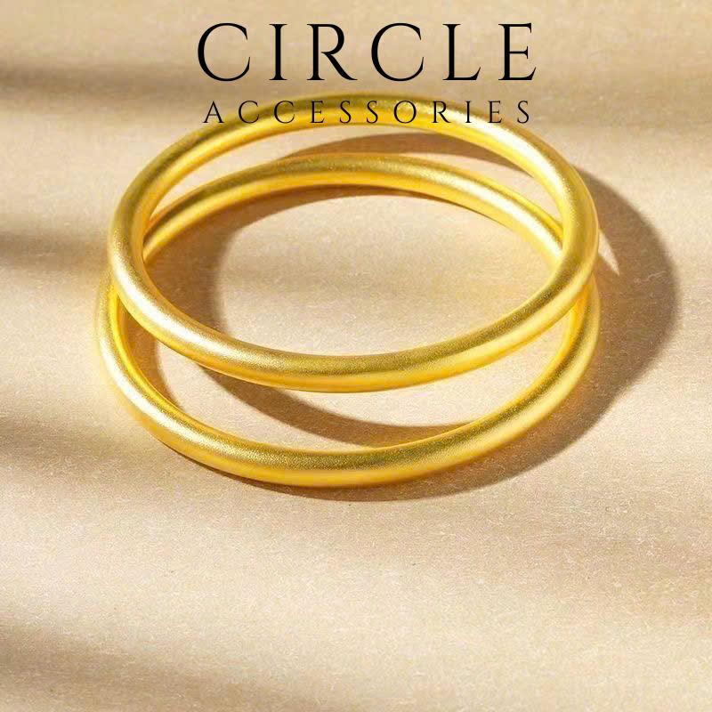  Kiềng tay trơn Titan mạ vàng 18K bóng bền đẹp vòng tay nữ Circle bền màu sử dụng hằng ngày  phụ kiện trang sức cao cấp dự tiệc thời trang 