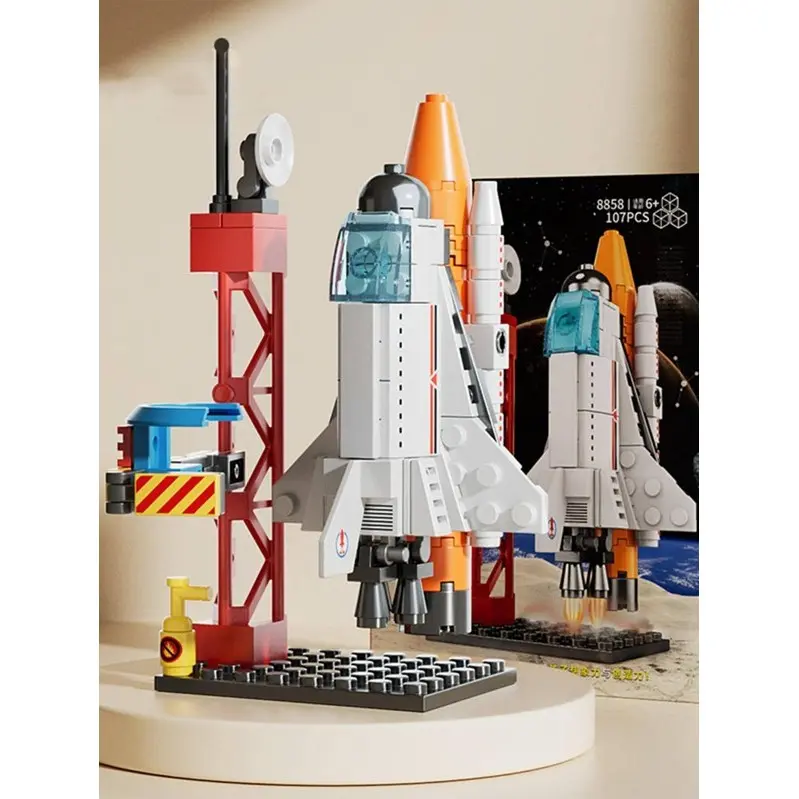 Mainan Rakit Blok Koleksi Pesawat Luar Angkasa Aerospace Rocket 107 Blocks Tinggi 14cm LELE BROTHER - 8858 Mainan Pendidikan Anak 3