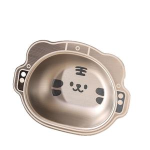 Mangkuk Telinga Kanak-kanak, Diperbuat daripada Keluli Tahan Karat 304, Mangkuk Penambahan Laser Warna Tebal, Tidak Luntur, Reka Bentuk Comel dan Comel Bowls Cutlery