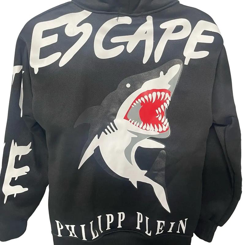  Áo hoodie zip cá mập philiplein in Sơn siêu nét logo qp chất liệu nỉ tàu ấm áp size 28-75kg unisex nam nữ hottrend new Menswear 