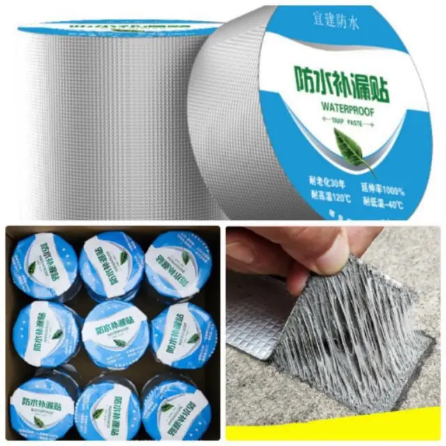 Cuộn 5 mét băng keo dán rộng 5cm/10cm/20cm miếng dán siêu dính - siêu chống thấm nước - siêu chống dột độ bền cao dễ sử dụng Băng Keo Chống vá tường 4