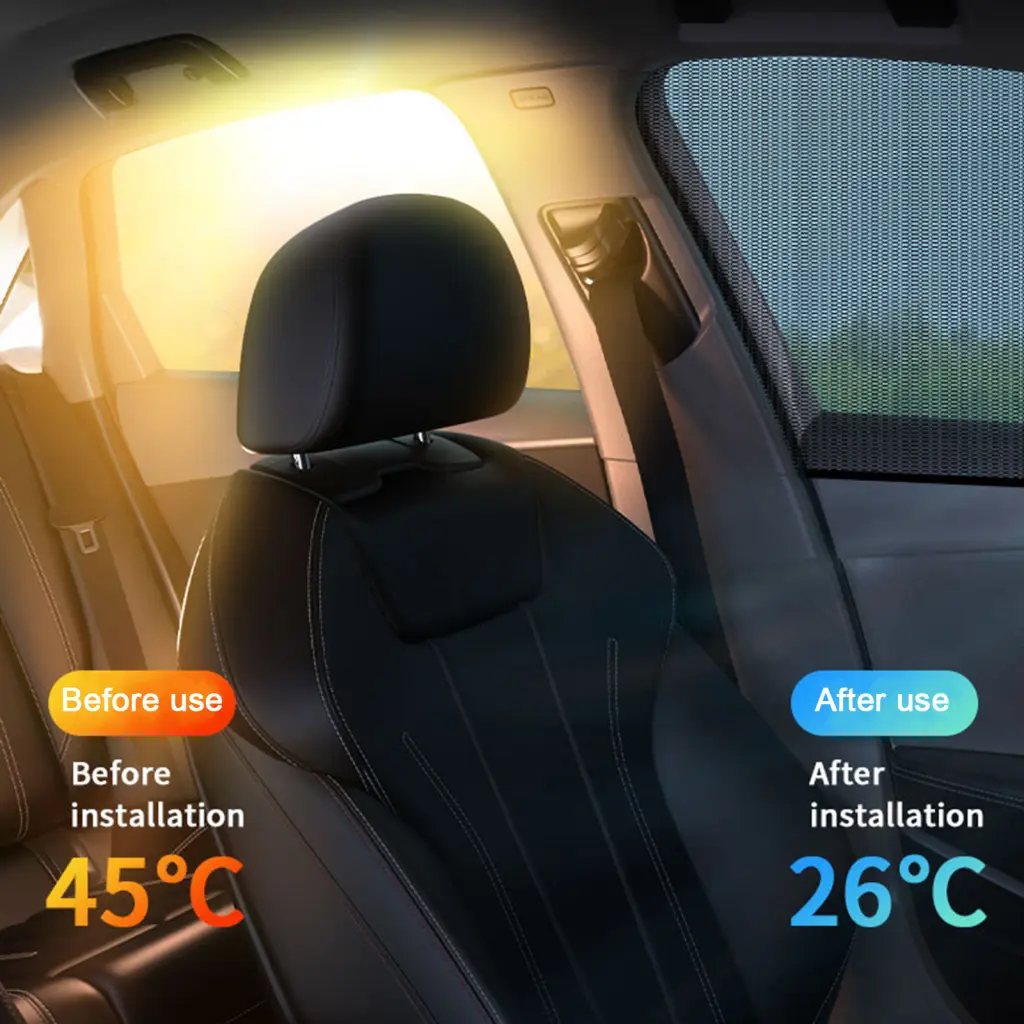 erklisij- Vehicle Interior Temperature Control Screens Mosquito-proof Car Window Screens 2pcs Car Side Window Uv Protection  Mosquito Net for Front and Rear Windows Buyers' Top