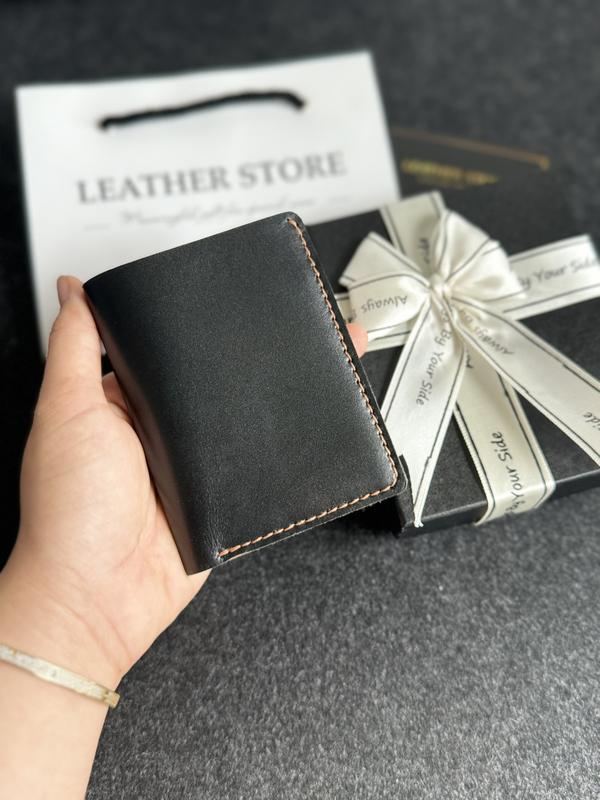 [ĐÃ GÓI QUÀ ]  Ví Nam Khắc Tên Da Bò thật Thủ Công Dáng Đứng Cao Cấp , bóp nam da bò thật bảo hành 24 tháng - Gói Quà Tặng Hộp Nơ Túi Thiệp Để Làm ( Quà Tặng Cho Người Yêu Hoặc Bố ,người thân ý nghĩa )  Wallet  ngày lễ tình yêu Hình Chữ Nhật Nhiều Ngăn
