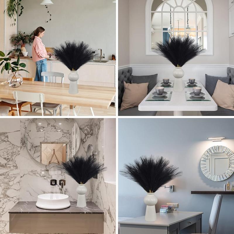 Artificial Dried Pampas Grass, 5 Counts/set Fluffy Pampas Reed Stem Bundle for Flower Arrangement, Faux Plant for Home Wedding Party Decor 7