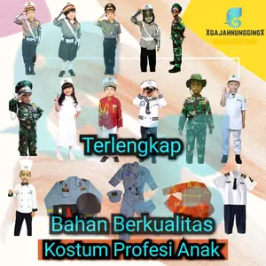 Seragam Profesi Anak Termurah bekualitas Bandung Fashion xs 4-5 tahun baju pawai tentara anak laki2 lengkap