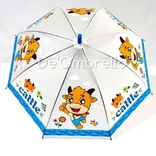 (007D)PVC Payung Anak Motif Cute Animals Dasar Doff 2