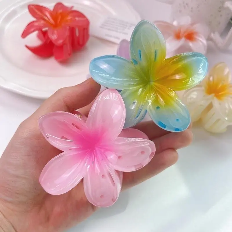 【Size To】 Kẹp Tóc Hình Hoa Sứ 8cm - Kẹp tóc hình hoa màu kẹo thời trang Hàn Quốc cho nữ Women Voan Voi 2
