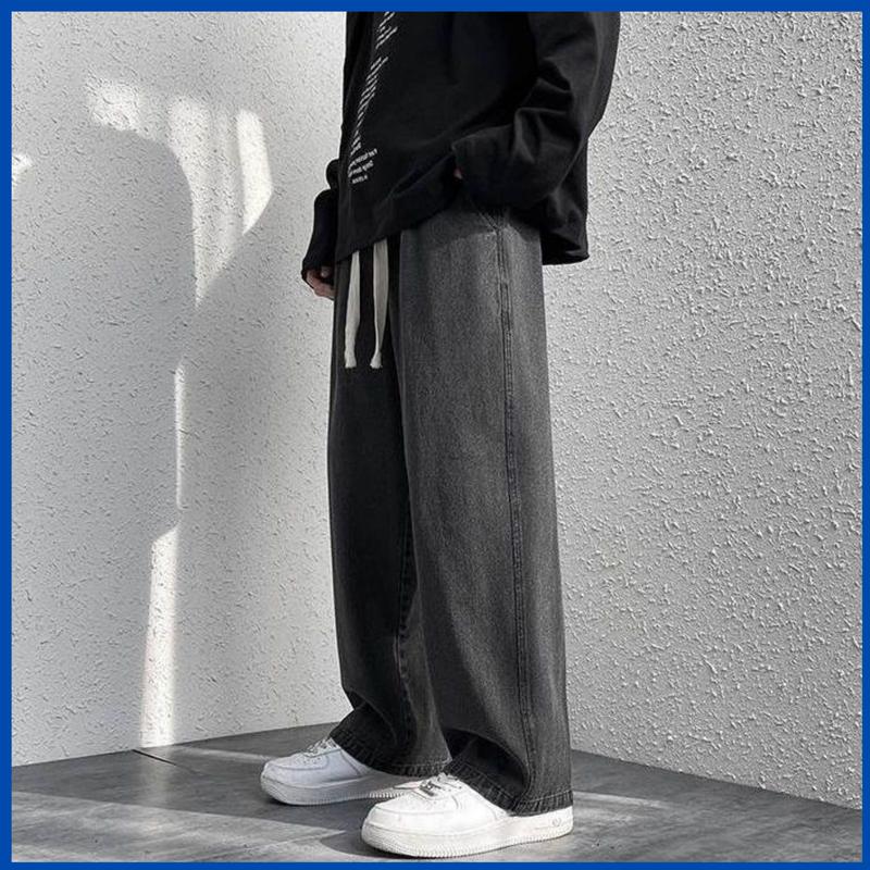 Quần jean nam nữ ống suông màu đen khói JEAN BOX 09, trẻ trung năng động  thời trang Unisex Menswear Pants Baggy Ong 2