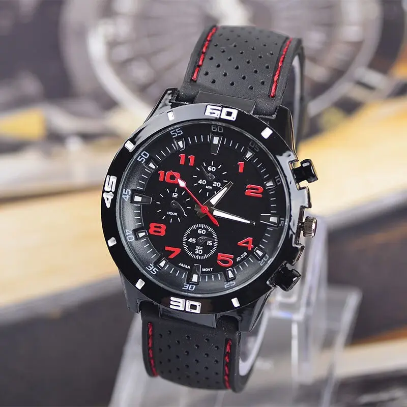 Đồng Hồ Băng Silicon, GT, Bán Chạy, Bóng Bên Trong Màu Đen, Unisex, Thích Hợp Cho Ô Tô Và Thể Thao Cơ Khí quartz  watch hanboro