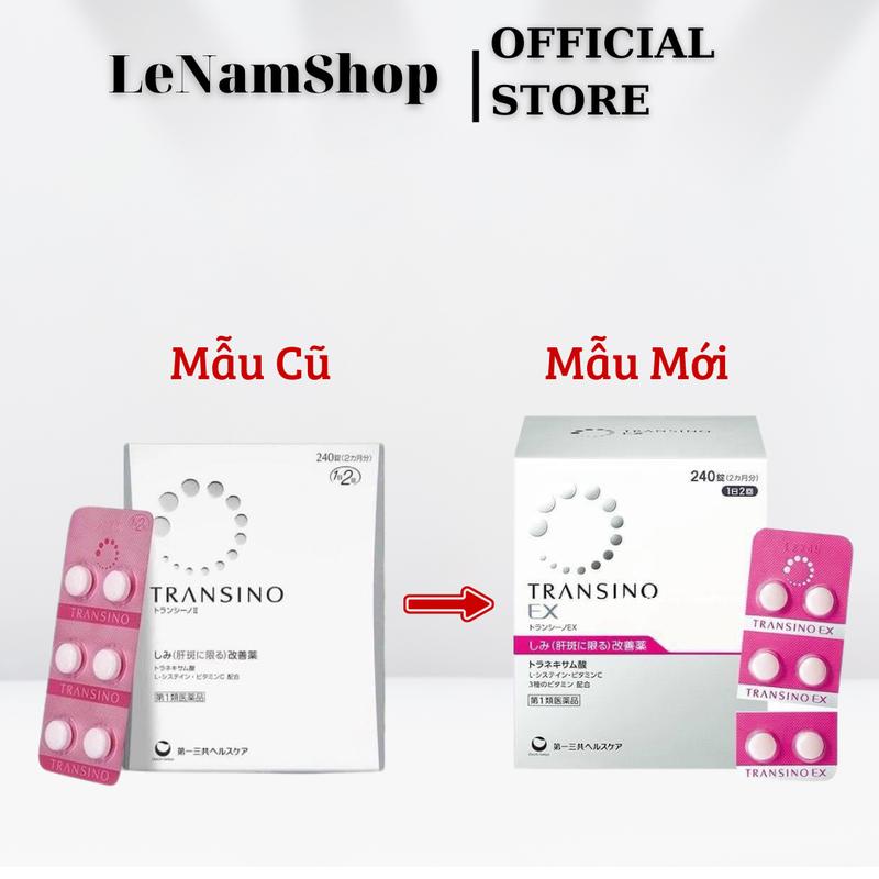 Viên uống trắng da mờ thâm nám TRANSINO Whitening 240 viên hỗ trợ làm đẹp - Thực phẩm chăm sóc sắc đẹp