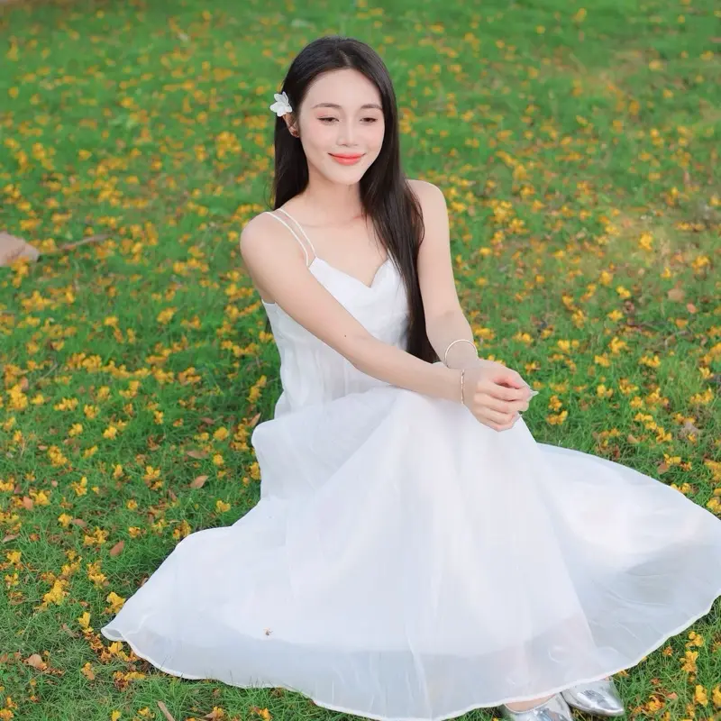 ĐẦM DỰ TIỆC , ĐI BIỂN , DẠO PHỐ , MACXI DÁNG DÀI TÙNG XÒE DRESS 2 Dây 5