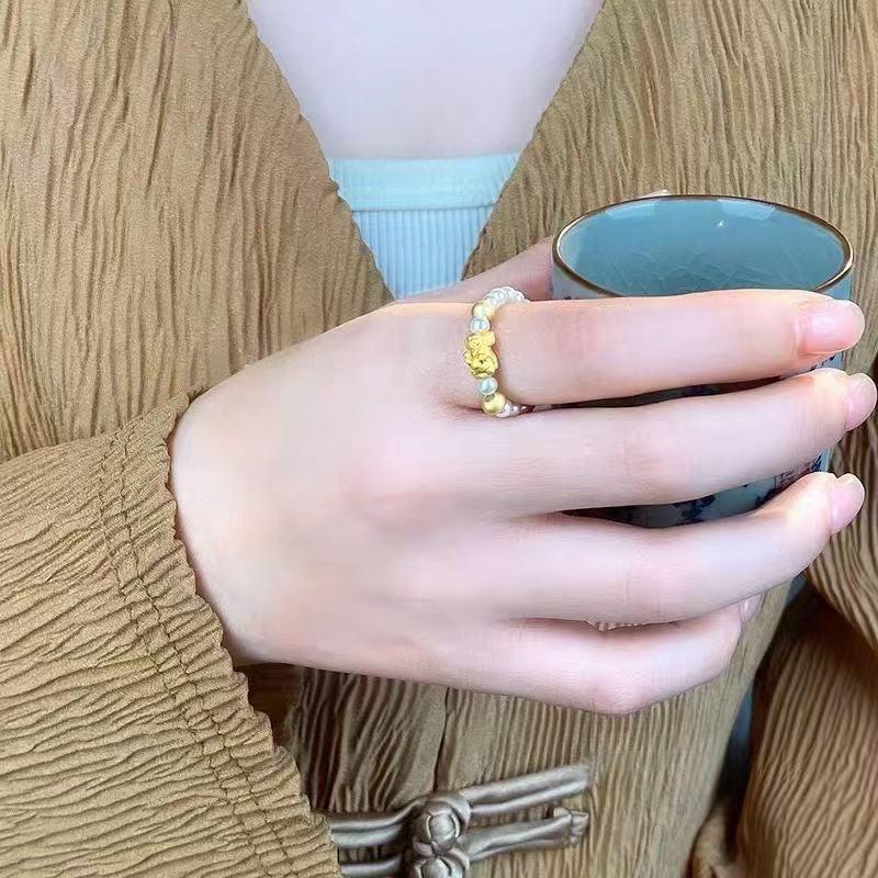 Nhẫn Garnet Một loại động vật hoang dã thần thoại-Au585 1