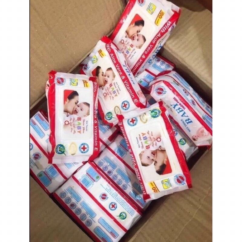 1 BỊCH KHĂN GIẤY ƯỚT PHÚ ĐẠT BABY GÓI 100TỜ Cho Bé Khăn Ướt