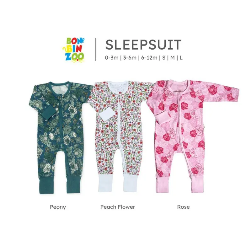 BONBINZOO - Sleepsuit Resleting Baby Newborn Sweet Blossom Series Jumper Anak Bayi 0 - 3 Tahun Toddler Kuning 0