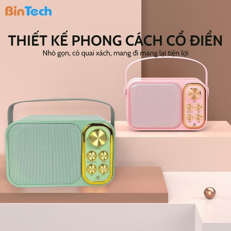 Loa karaoke mini 2 mic bluetooth BINTECH YS 105 Không dây, kèm 02 micro hát karaoke, công suất 25W - Bảo hành 12 Tháng 2