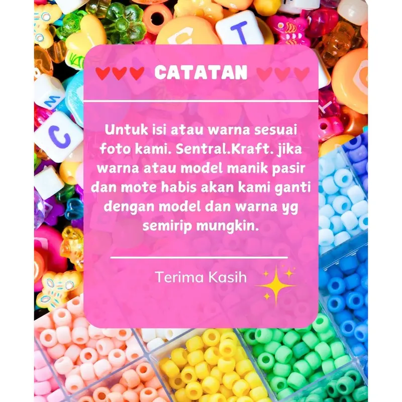 Set Manik Premium Mix 17 isi 10 Sekat Manik Pasir + Toping + Grid Box + Bonus 1