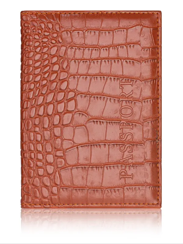 Crocodile Embossed Pu Leather Travel Passport Holder, Minimalist Plain Passport Cover for Women & Men, Slim Travel Wallet Accessories 8
