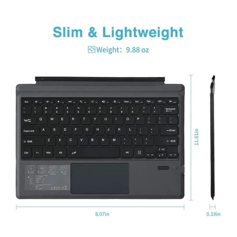Product Introduction of Wireless Bluetooth Keyboard for Microsoft Surface Pro 3/4/5/6/7 Pro 9 8 GO 12 3 Tablet Keyboard With Touchpad Backlight Keyboard 9