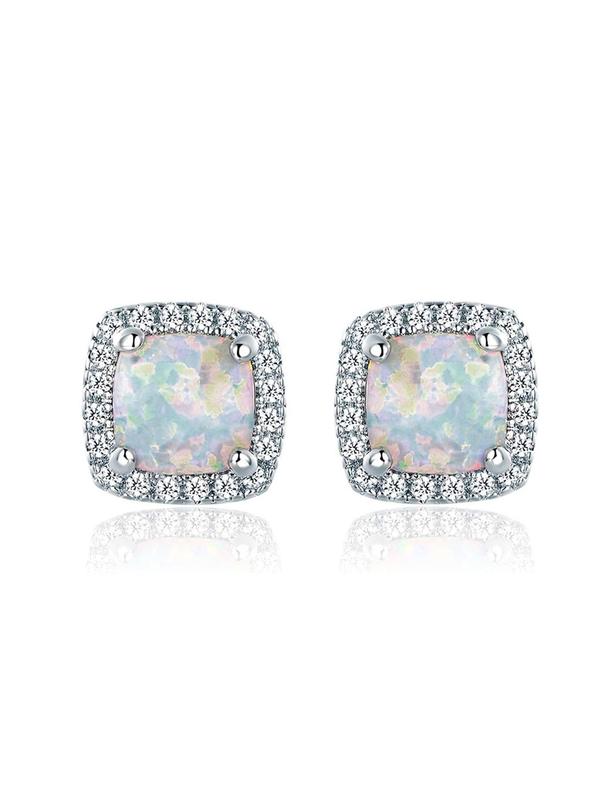 Elegant Artificial Zircon Decorated Stud Earrings, 2pcs/set Cute Fashion Rhinestone Decor Stud Earrings for Women, Anniversary Birthday Jewelry Gift 4