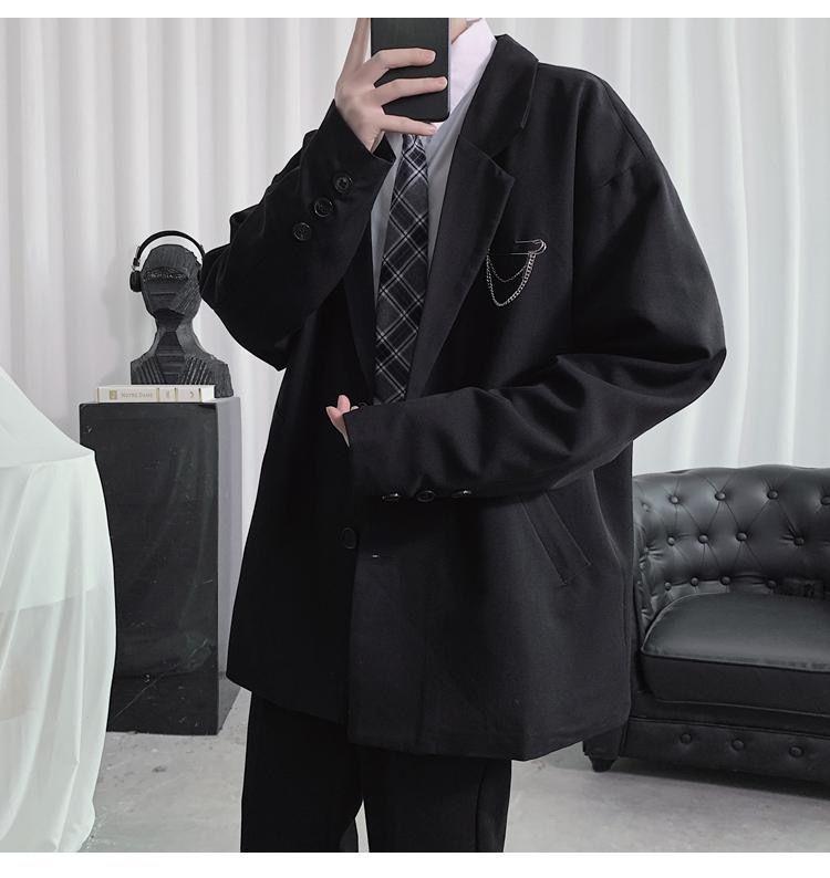Product Introduction of 【Women in suits】Western Coat Men's 2024 New Korean Style Fashionable Loose All-Match Student Class Clothes DK Uniform Men's College Style JK Suit 7