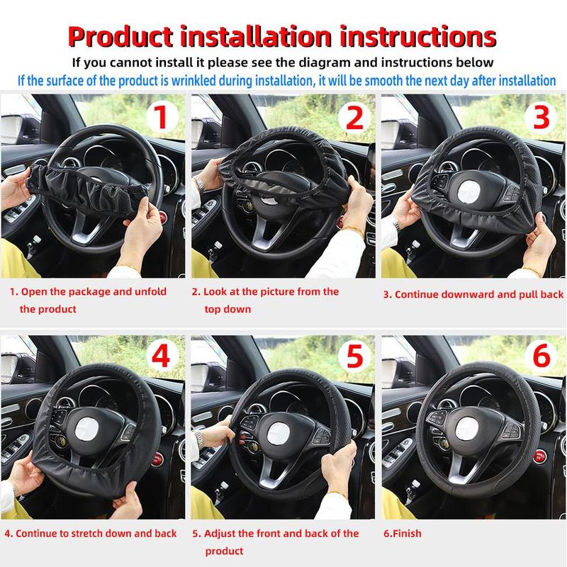 Product Introduction of Anti Slip Auto Decoration PU Leather Steering Covers 37-38cm Diameter Car Wheel Steering M1N2 57