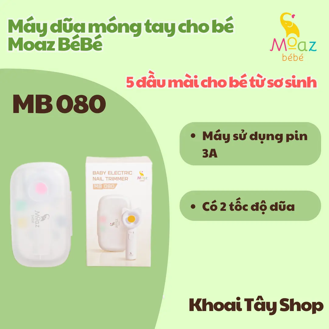 Máy dũa móng tay cho bé Moaz BéBé MB 080 - 5 đầu mài khác nhau