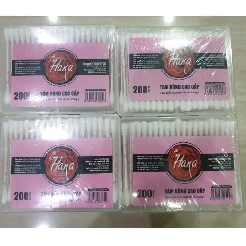 Tăm bông cao cấp Hana lõi giấy 200 que 4