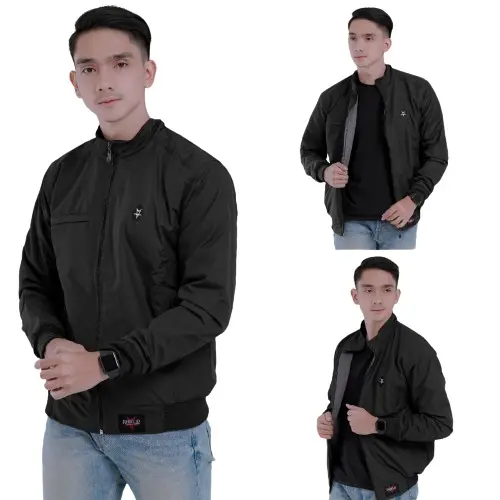 Jaket Motor Taslan Waterproof Pria  Original REBEL ID Jaket Parasut Tebal  Casual Nyaman -GIBRANSTORE Distro Keren  Cowok Bomber 5