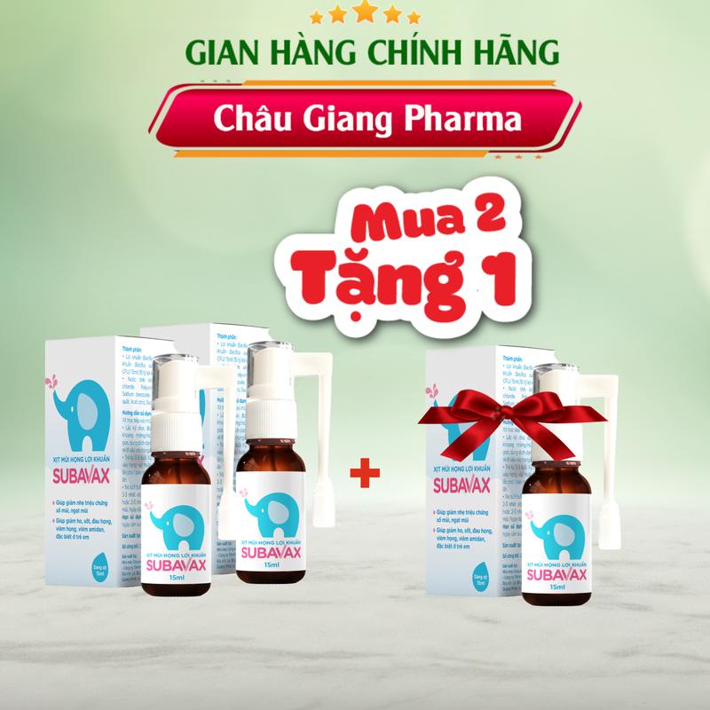 [COMBO 2 LỌ TẶNG 1] - Xịt mũi và họng lợi khuẩn Subavax (lọ 15ml) - giúp hỗ trợ tăng sức đề kháng niêm mạch mũi họng, hầu, thanh quản