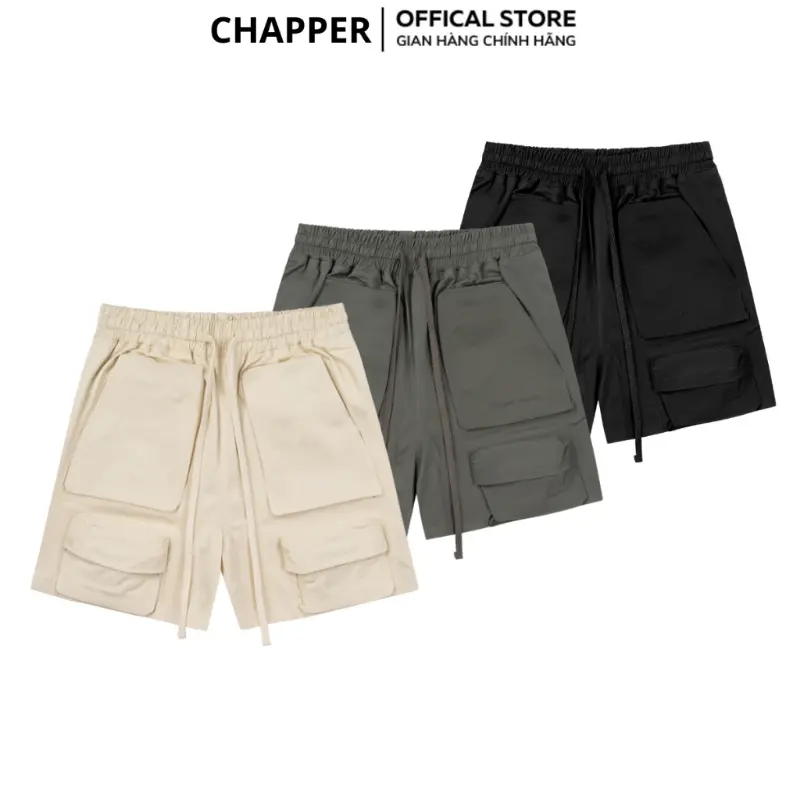 Mẫu mới Quần short nam CHAPPER túi hộp chất kaki cao cấp dáng trên gối - QSCP008